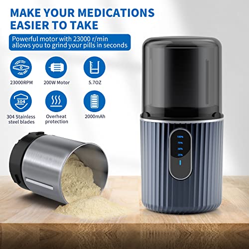 Cordless Electric Pill Crusher Grinder Pulverizer - Grind and Pulverize Multi...