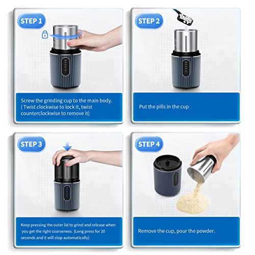 Cordless Electric Pill Crusher Grinder Pulverizer - Grind and Pulverize Multi...
