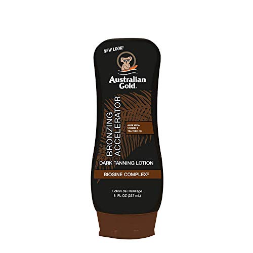 Australian Gold Dark Tanning Accelerator Lotion With Bronzer, 8 Ounce, New Pa...