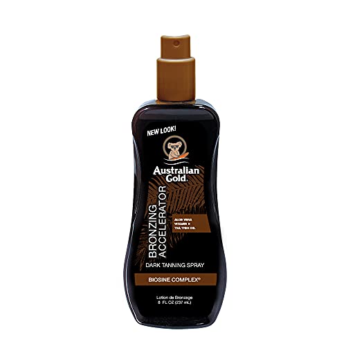 Australian Gold Dark Tanning Accelerator Spray Gel With Bronzer | 8 Fl Oz, Mu...