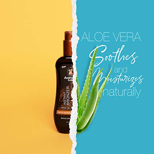 Australian Gold Spray Gel Sunscreen with Instant Bronzer SPF 4, 8 Ounce | Moi...