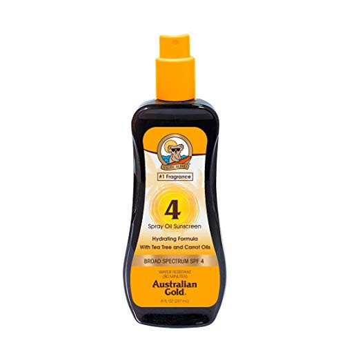 Australian Gold Spray Oil Sunscreen SPF 4 , 8 Ounce | Carrot Oil Formula | Br...