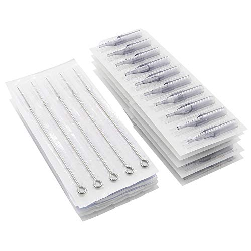 Tattoo Needles and Tips Kit - Autdor 50pcs Mixed Tattoo Needles + 50pcs Mixed...