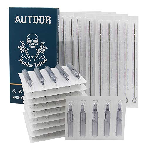 Tattoo Needles and Tips Kit - Autdor 50pcs Mixed Tattoo Needles + 50pcs Mixed...