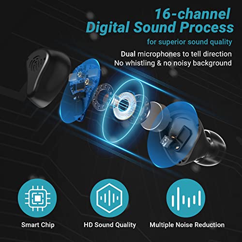 Autiphon Rechargeable Hearing Aids for Seniors Adults, 16-channel Digital Hea...
