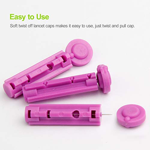 AUVON Blood Lancets, 30 Gauge 100 Twist Top Lancets with Less Pain Design Fit...