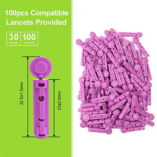 AUVON Blood Lancets, 30 Gauge 100 Twist Top Lancets with Less Pain Design Fit...