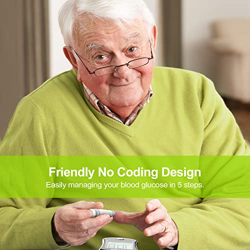 AUVON DS-W Blood Sugar Kit (No Coding Required), High-Tech Diabetes I-QARE DS...