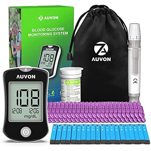 AUVON DS-W Blood Sugar Kit (No Coding Required), High-Tech Diabetes I-QARE DS...