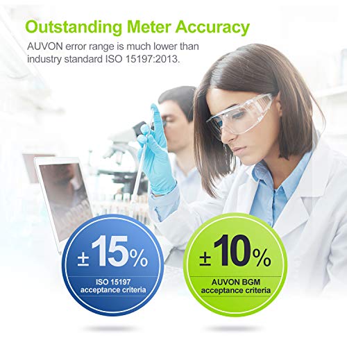 AUVON High-Tech Blood Sugar Test Kit, Diabetes Glucose Monitor with 100 Gluco...