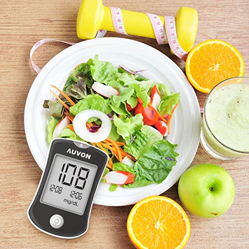 AUVON High-Tech Blood Sugar Test Kit, Diabetes Glucose Monitor with 100 Gluco...