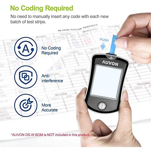 AUVON I-QARE DS-W Draw-in Blood Glucose Test Strips (150 Count) for use with ...