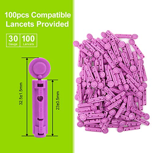 AUVON Lancing Device with Less Pain Design, Blood Sample Pen and Twist Top 10...