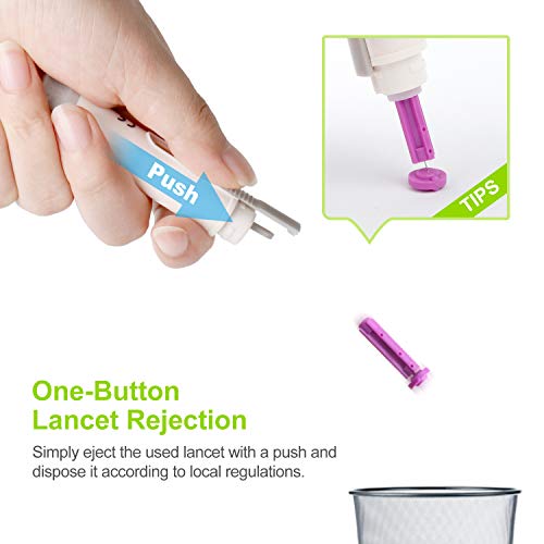 AUVON Lancing Device with Less Pain Design, Blood Sample Pen and Twist Top 10...