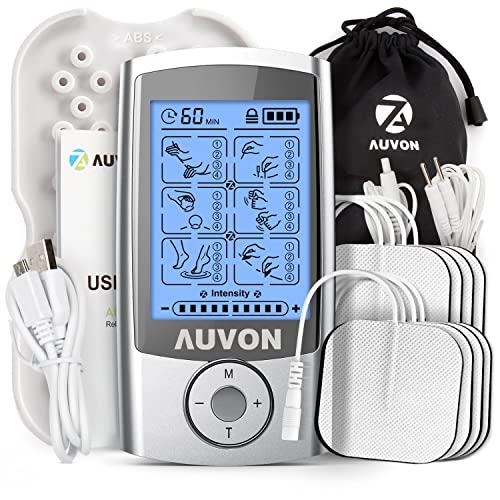 AUVON Rechargeable TENS Unit Muscle Stimulator, 24 Modes 4th Gen TENS Machine...