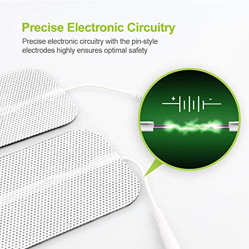 AUVON TENS Unit Pads 2"X4" 8 Pcs, 3rd Gen Latex-Free Rectangular Replacement ...