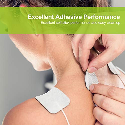 AUVON TENS Unit Pads 2"X4" 8 Pcs, 3rd Gen Latex-Free Rectangular Replacement ...