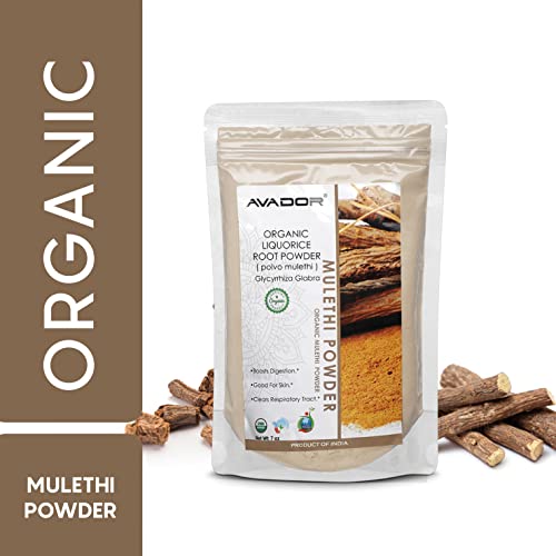 Avador USDA Certified Organic All Natural Mulethi Powder 200 Grams | Licorice...