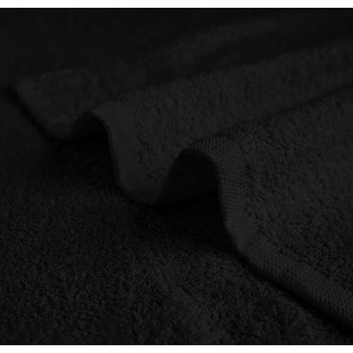 Avalon Salon Towels – 24 Pack Black Hand Towels 100% Cotton Spa Towels – 16x2...