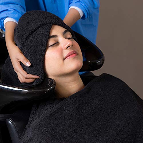 Avalon Salon Towels – 24 Pack Black Hand Towels 100% Cotton Spa Towels – 16x2...