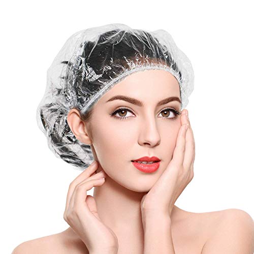 Disposable Shower Caps - 200pcs Hair Processing Clear Plastic Caps For Spa Ho...