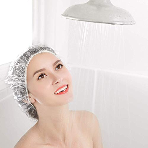 Disposable Shower Caps - 200pcs Hair Processing Clear Plastic Caps For Spa Ho...