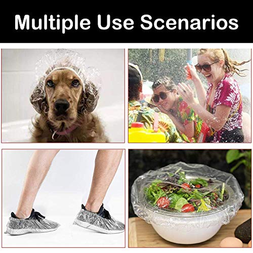 Disposable Shower Caps - 200pcs Hair Processing Clear Plastic Caps For Spa Ho...