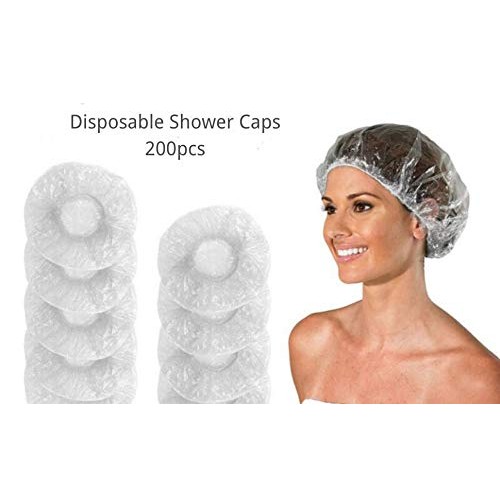 Disposable Shower Caps - 200pcs Hair Processing Clear Plastic Caps For Spa Ho...