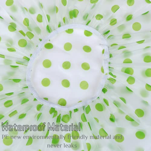 Waterproof Shower Cap,6Pcs Dot Plastic Shower Caps Reusable Elastic Large Sho...