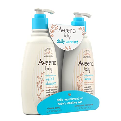 Aveeno Baby Daily Care Gift Set with Natural Oat Extract & Oatmeal, Contains ...