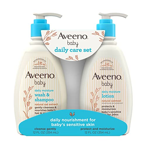Aveeno Baby Daily Care Gift Set with Natural Oat Extract & Oatmeal, Contains ...