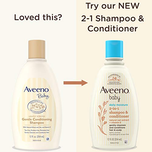 Aveeno Baby Daily Moisture 2-in-1 Tear-Free Shampoo & Conditioner for Baby's ...