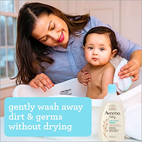 Aveeno Baby Daily Moisture Gentle Body Wash & Shampoo with Oat Extract, 2-in-...
