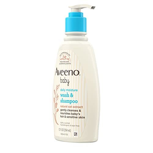 Aveeno Baby Daily Moisture Gentle Body Wash & Shampoo with Oat Extract, 2-in-...