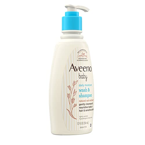 Aveeno Baby Daily Moisture Gentle Body Wash & Shampoo with Oat Extract, 2-in-...