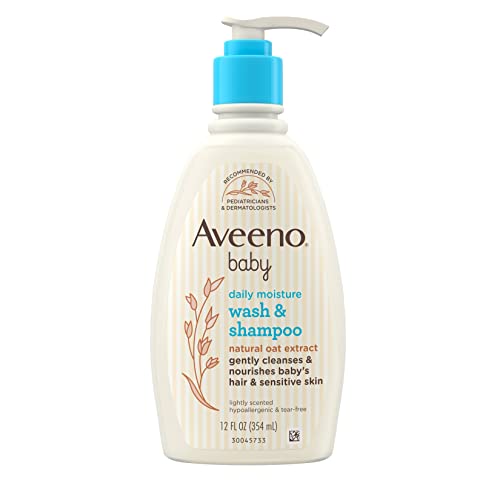 Aveeno Baby Daily Moisture Gentle Body Wash & Shampoo with Oat Extract, 2-in-...