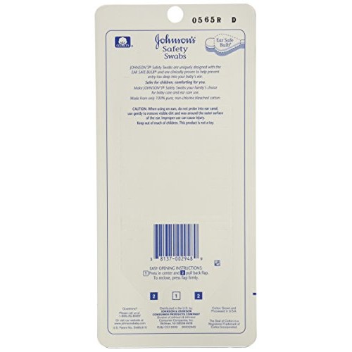 JOHNSON'S Safety Swabs 185 Each (Pack of 3)