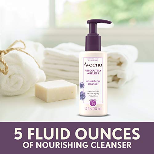 Aveeno Absolutely Ageless Nourishing Daily Facial Cleanser, Antioxidant-Rich ...