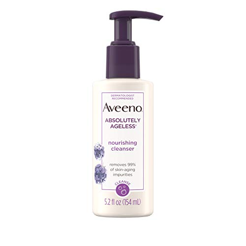 Aveeno Absolutely Ageless Nourishing Daily Facial Cleanser, Antioxidant-Rich ...
