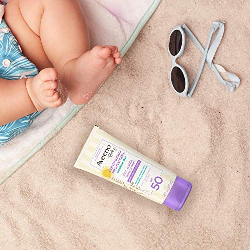 Aveeno Baby Continuous Protection Zinc Oxide Mineral Sunscreen Lotion for Sen...