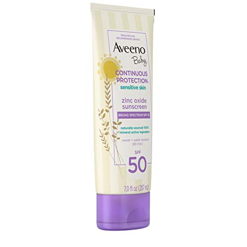 Aveeno Baby Continuous Protection Zinc Oxide Mineral Sunscreen Lotion for Sen...
