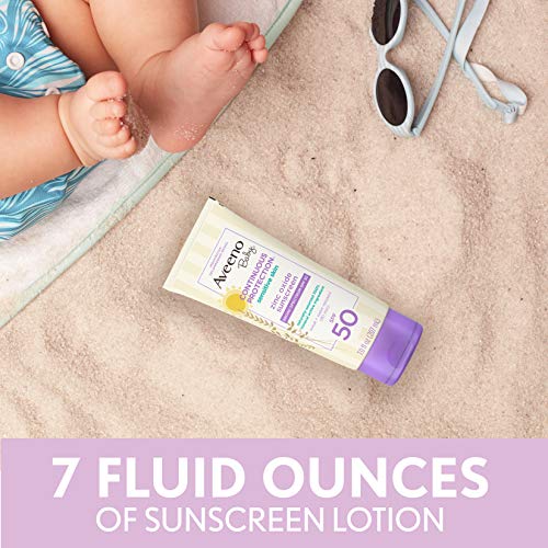 Aveeno Baby Continuous Protection Zinc Oxide Mineral Sunscreen Lotion for Sen...
