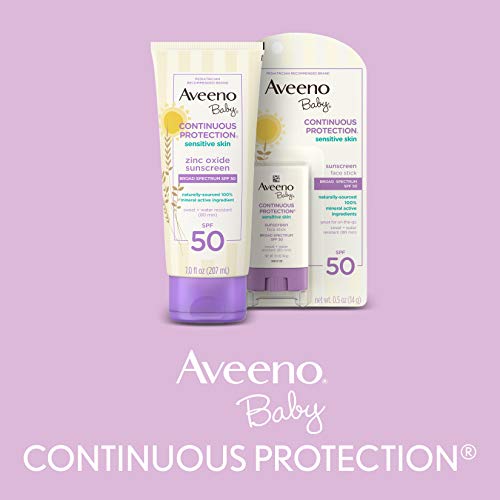 Aveeno Baby Continuous Protection Zinc Oxide Mineral Sunscreen Lotion for Sen...
