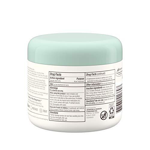 Aveeno Clear Complexion Daily Facial Cleansing Pads with Salicylic Acid Acne ...