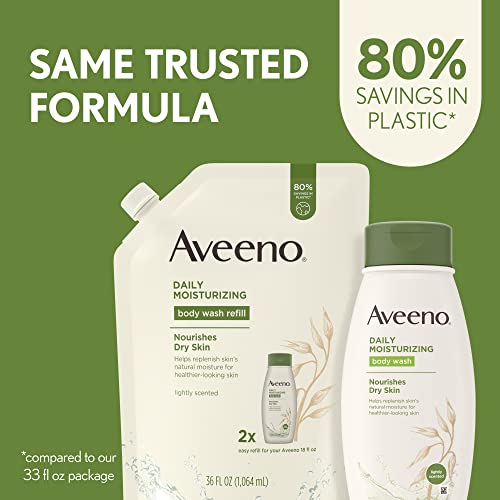 Aveeno Daily Moisturizing Body Wash, Soothing Oat, Refill, 36 Fl. Oz