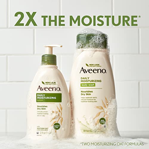 Aveeno Daily Moisturizing Body Wash with Soothing Oat Creamy Shower Gel (Soap...