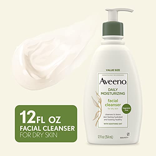 Aveeno Daily Moisturizing Facial Cleanser with Soothing Non-GMO Oat, Hydratin...