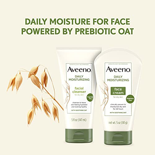 Aveeno Daily Moisturizing Facial Cleanser with Soothing Non-GMO Oat, Hydratin...