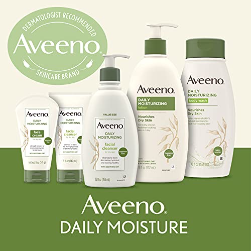 Aveeno Daily Moisturizing Facial Cleanser with Soothing Non-GMO Oat, Hydratin...