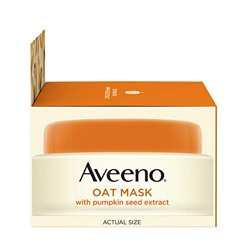 Aveeno Oat Face Mask with Soothing Pumpkin Seed Extract and Feverfew Extract,...